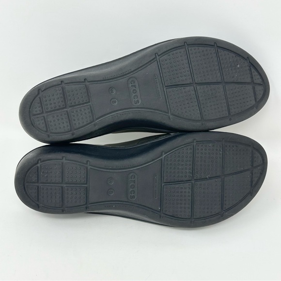 Crocs Color Block Green Grey Wedge Slide Sandals Size 8 - Picture 7 of 7